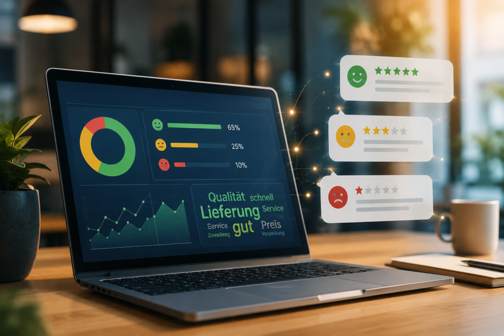 Illustration: Sentiment-Analyse verwandelt Kundenfeedback in wertvolle Erkenntnisse