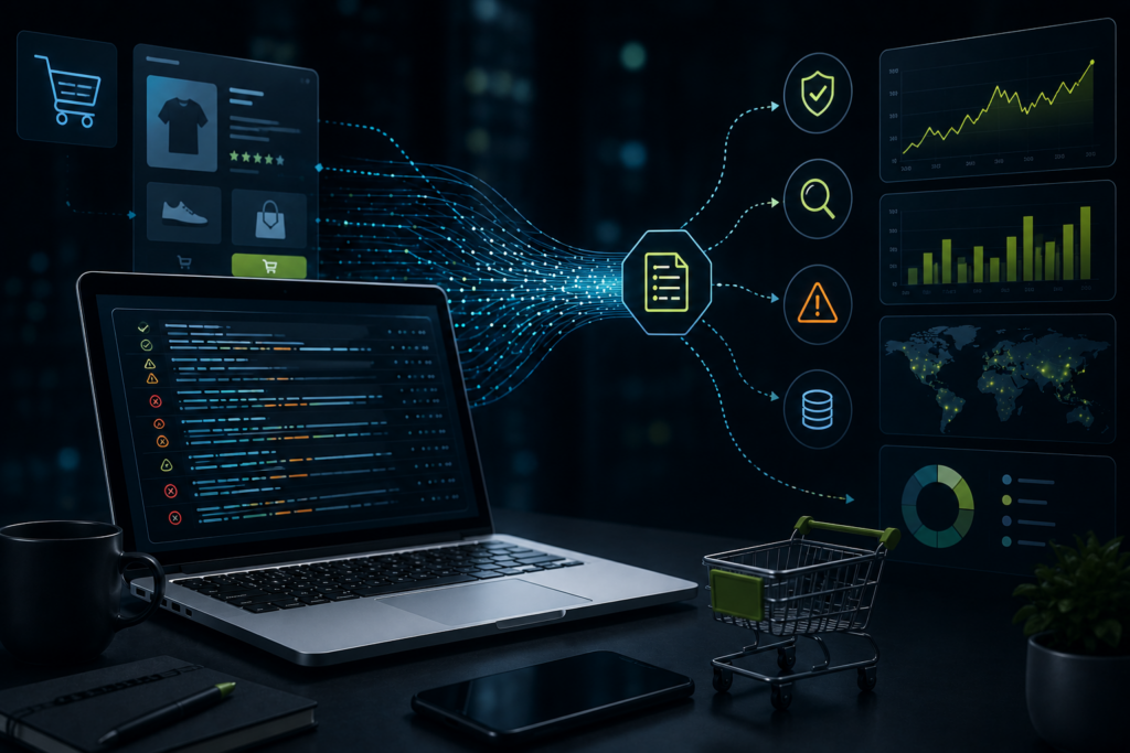 Illustration: Log-Management im E-Commerce